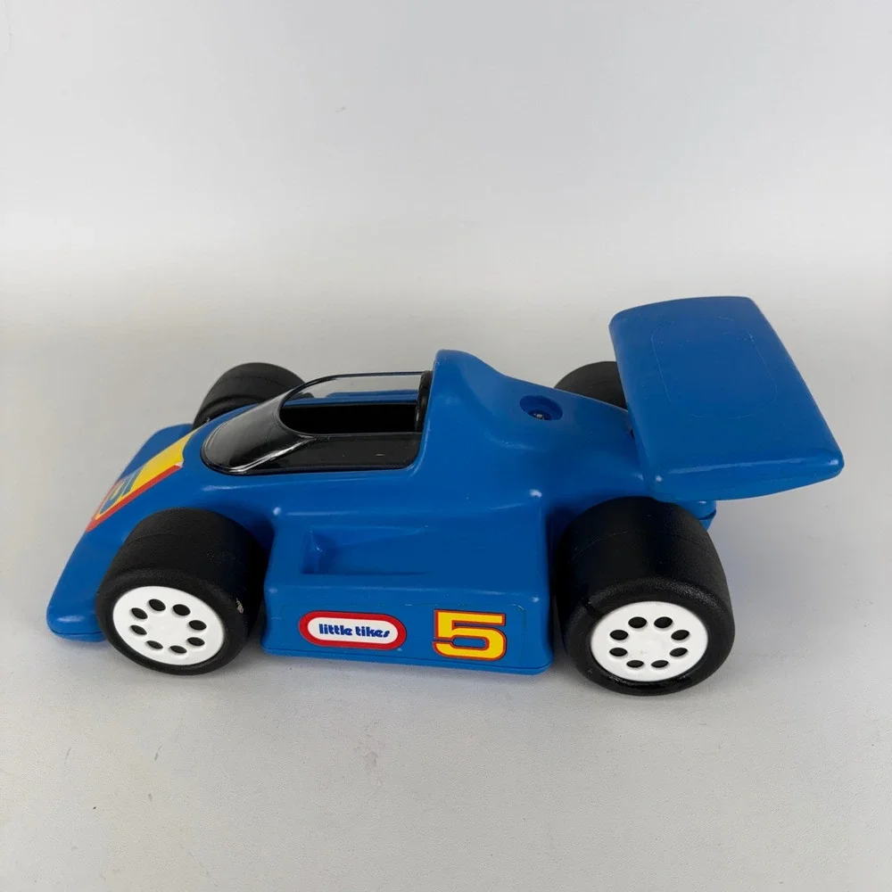 Vintage Little Tikes Blue Race Car Formula 1 Indy Style Number 5 Made in USA